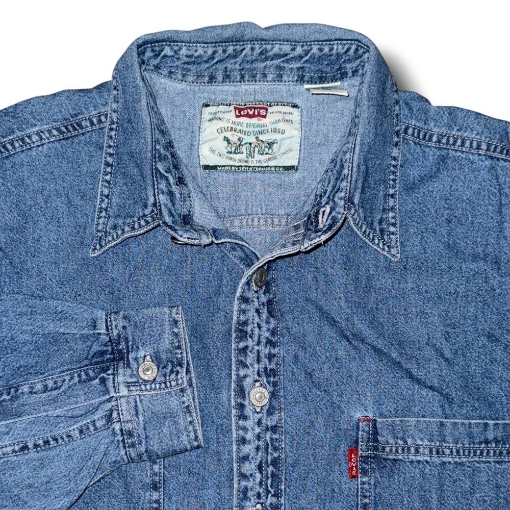 Vintage 1994 Levis Denim Button Down Shirt Mens Large Blue 60560-1316
